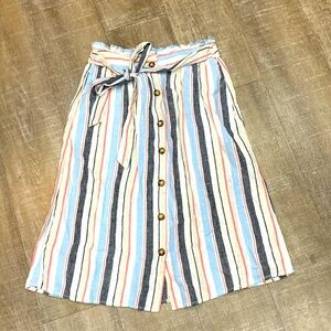 COPY - a.n.a. A New Approach skirt Womens sz 2 linen/rayon blend, paperbag styl…